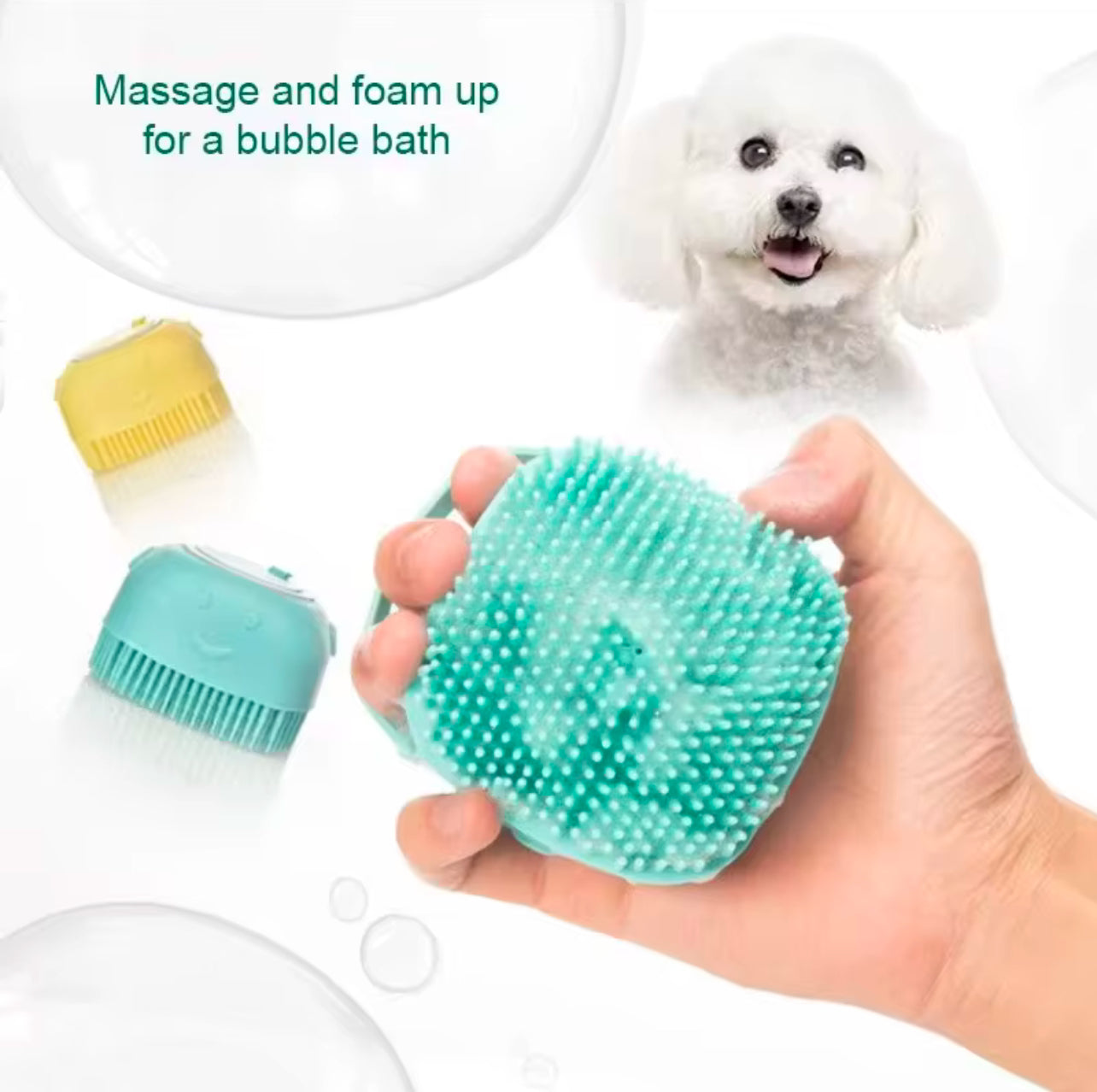 Silicone Pet Grooming Brush for Deep Cleaning & Maasage